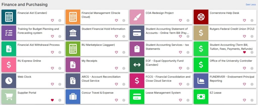 Finance and Purchasing MyRutgers Student Portal