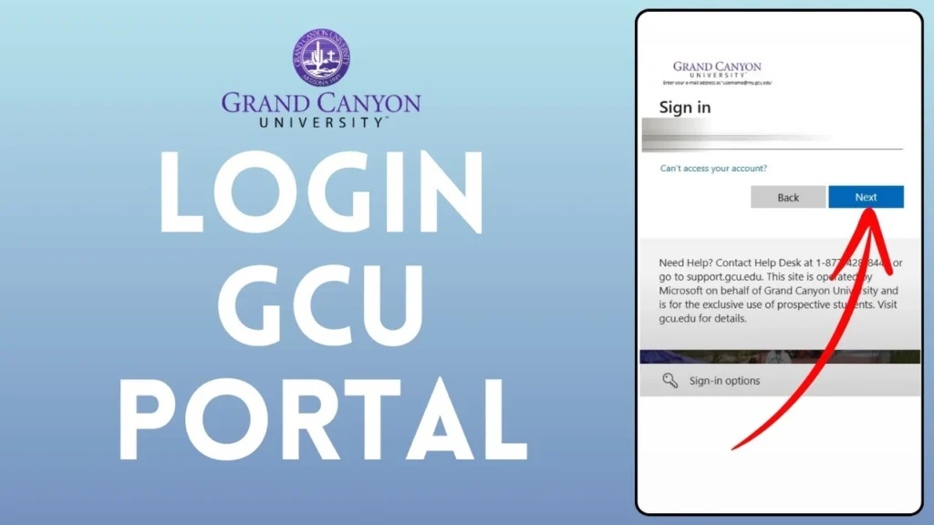 GCU Student Portal Login Tab