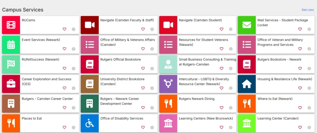 MyRutgers Portal Campus Services
