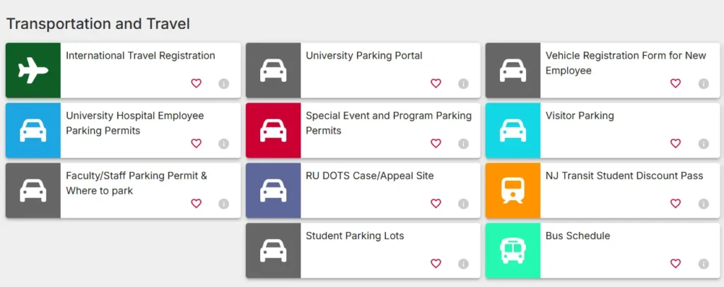 Transportation and travel Rutgers Portal
