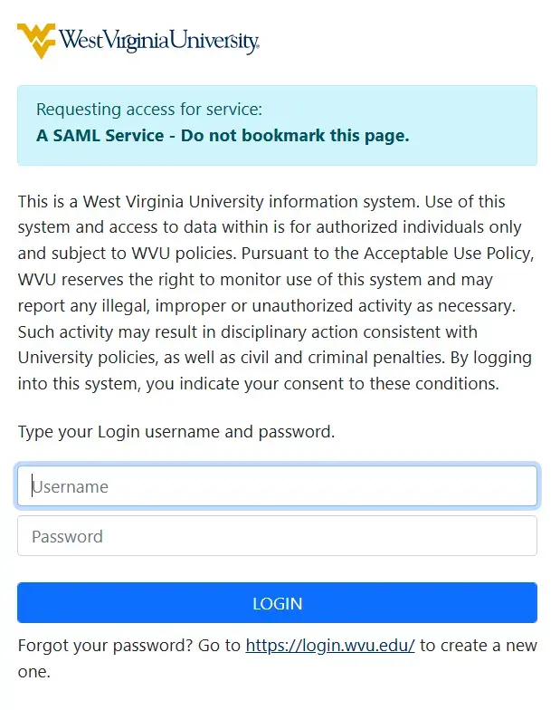 West Virginia University Portal Login